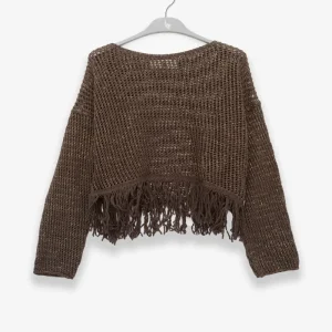 Fringes Sweater in Chocolate