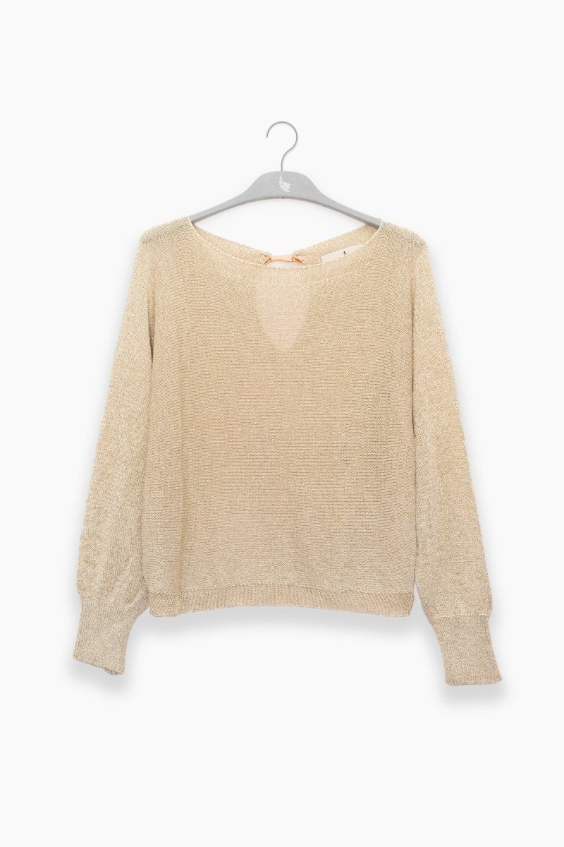 Lu Tiger Lurex Sweater in Gold - Imagen 2