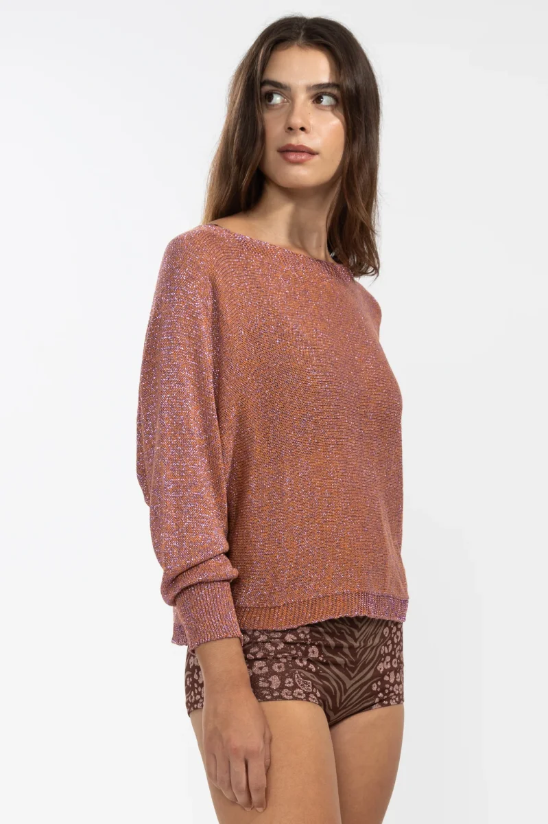 Lu Tiger Lurex Sweater in Sunset - Imagen 6