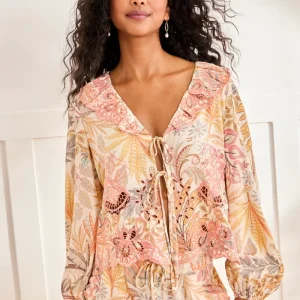 BLUSA ESTAMPADO TROPIC - CRUDO